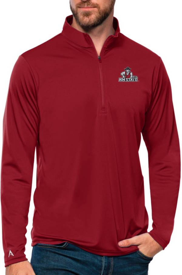 Antigua Men's New Mexico State Aggies Red Tribute 1/4 Zip Jacket product image