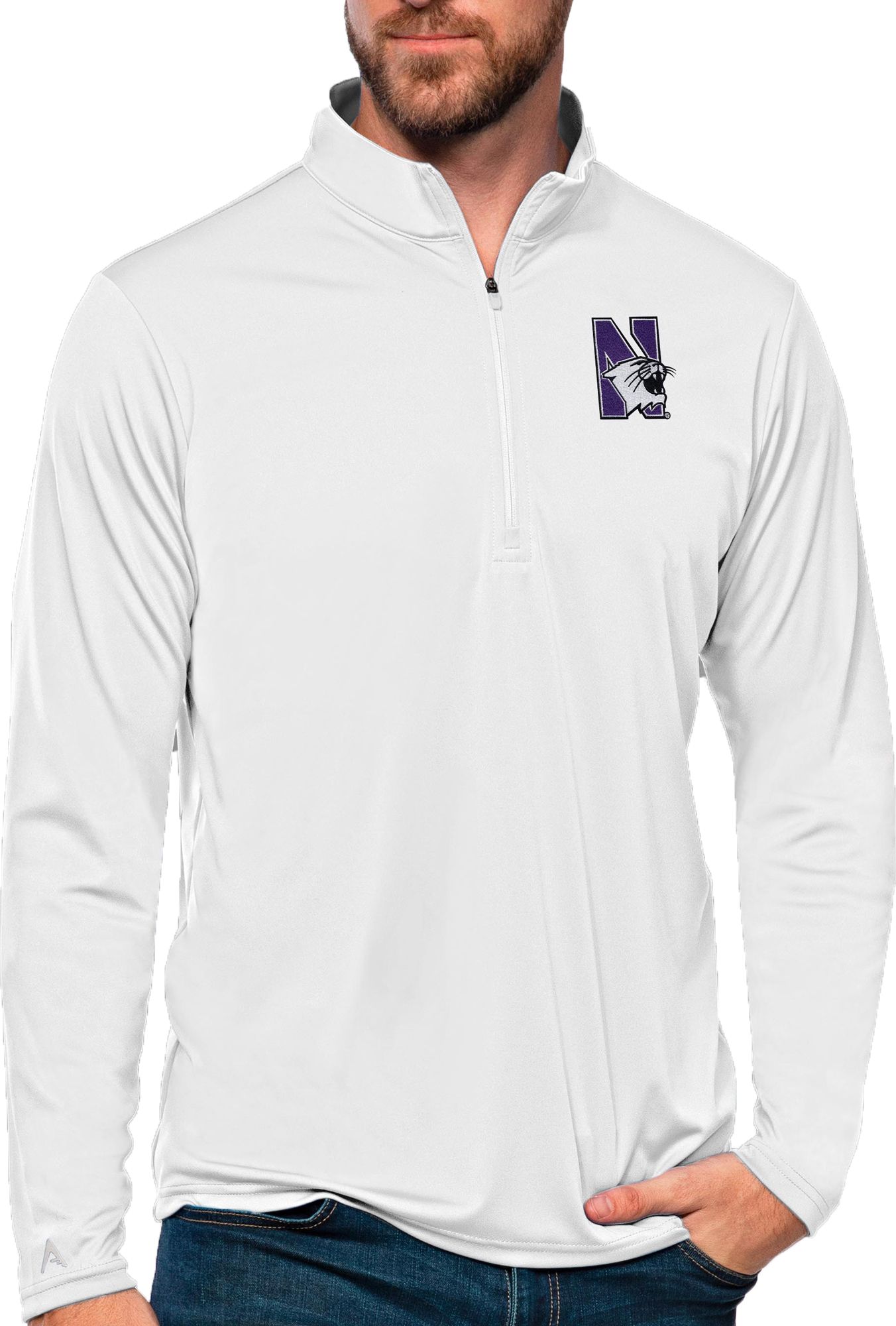 Antigua Men's Northwestern Wildcats White Esteem Polo