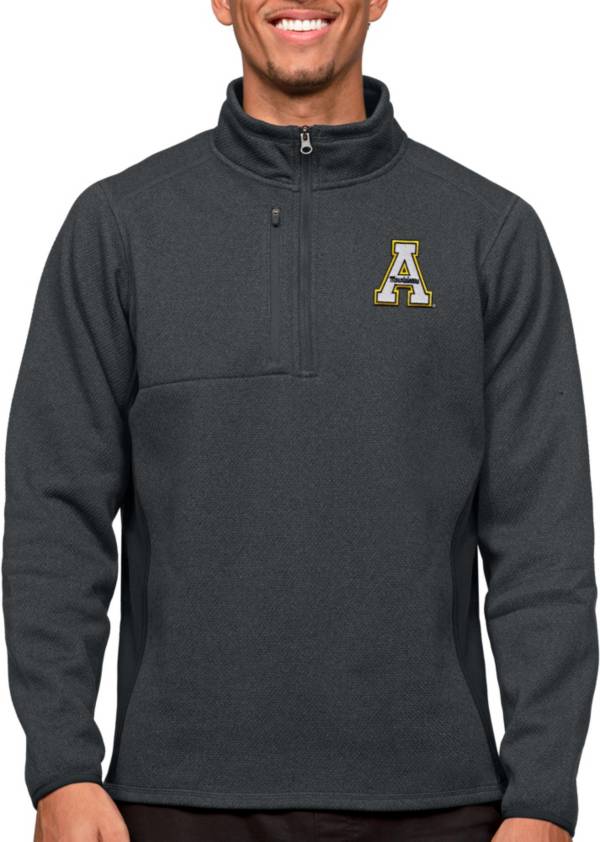 Antigua Men's Appalachian State Mountaineers Charcoal Course 1/4 Zip Jacket product image