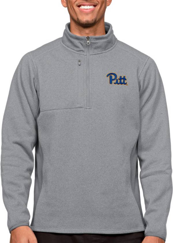 Antigua Men's Pitt Panthers Light Grey Course 1/4 Zip Jacket product image