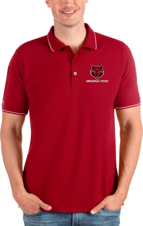 Antigua Men's Arkansas State Red Wolves Scarlet Affluent Polo product image