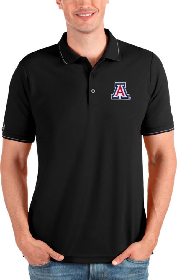 Antigua Men's Arizona Wildcats Black and Silver Affluent Polo product image