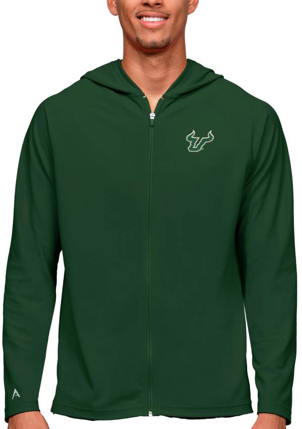 Antigua Men's South Florida Bulls Dark Pine Legacy Full Zip Hoodie product image
