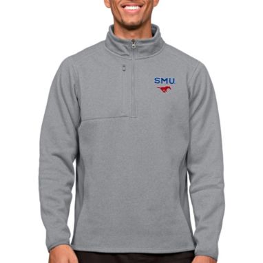 sorry, Antigua Men's Southern Methodist Mustangs Light Grey Course 1/4 Zip Jacket is currently out of stock