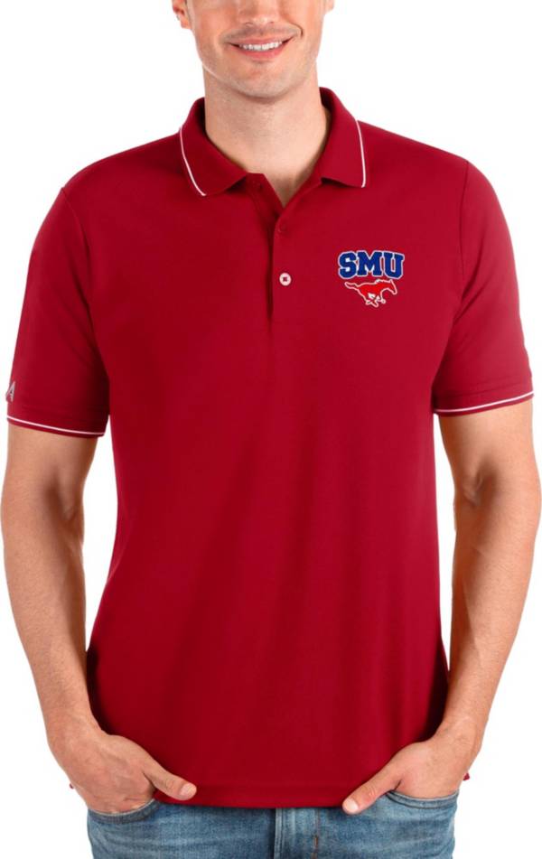 Antigua Men's Southern Methodist Mustangs Red Affluent Polo product image