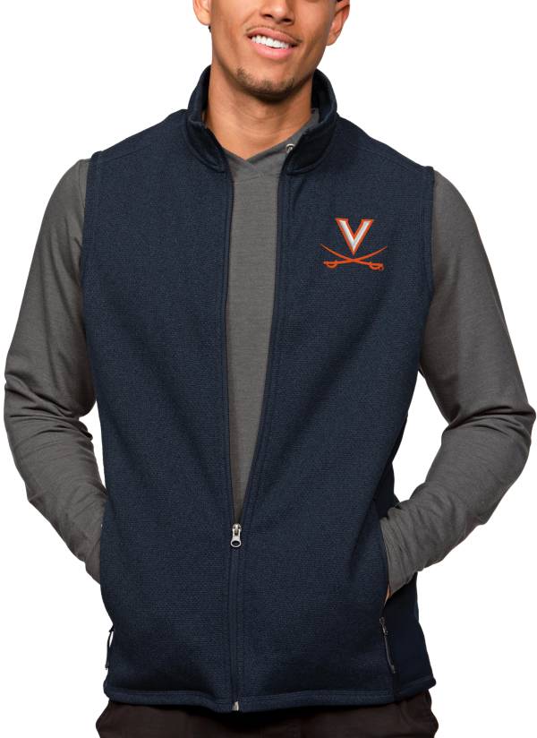 Antigua Men's Virginia Cavaliers Navy Heather Course Vest product image