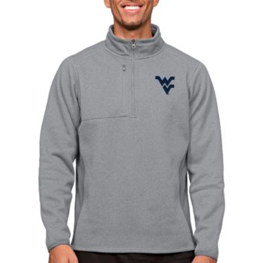 sorry, Antigua Men's West Virginia Mountaineers Light Grey Course 1/4 Zip Jacket is currently out of stock