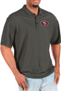 Dick's Sporting Goods Antigua Men's San Francisco 49ers Esteem Grey/White  Polo