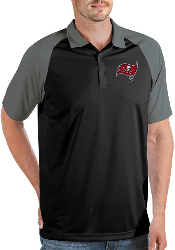 Antigua Men's Tampa Bay Buccaneers Nova Black/Grey Polo | Dick's ...