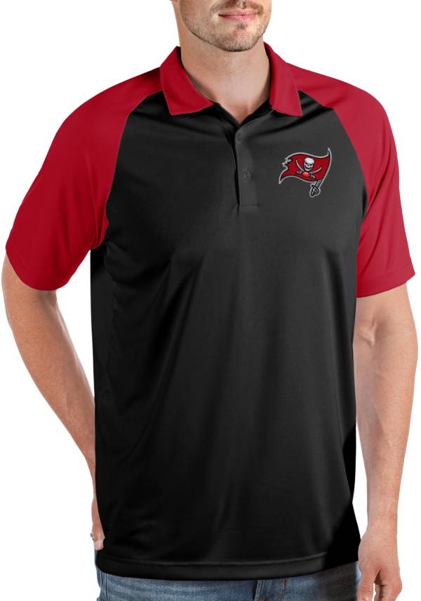 Antigua Men's Tampa Bay Buccaneers Nova Black/Dark Red Polo product image