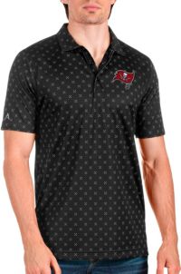 Antigua, Shirts, Blacknew Mens Polyester Lightweight Tampa Bay Bucs  Buccaneers Golf Polo Shirt M