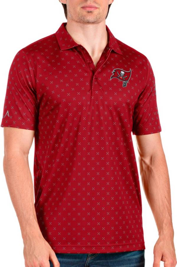 TAMPA BAY BUCS ANTIGUA RED SHORT SLEEVE POLO GOLF SHIRT MENS SIZE L