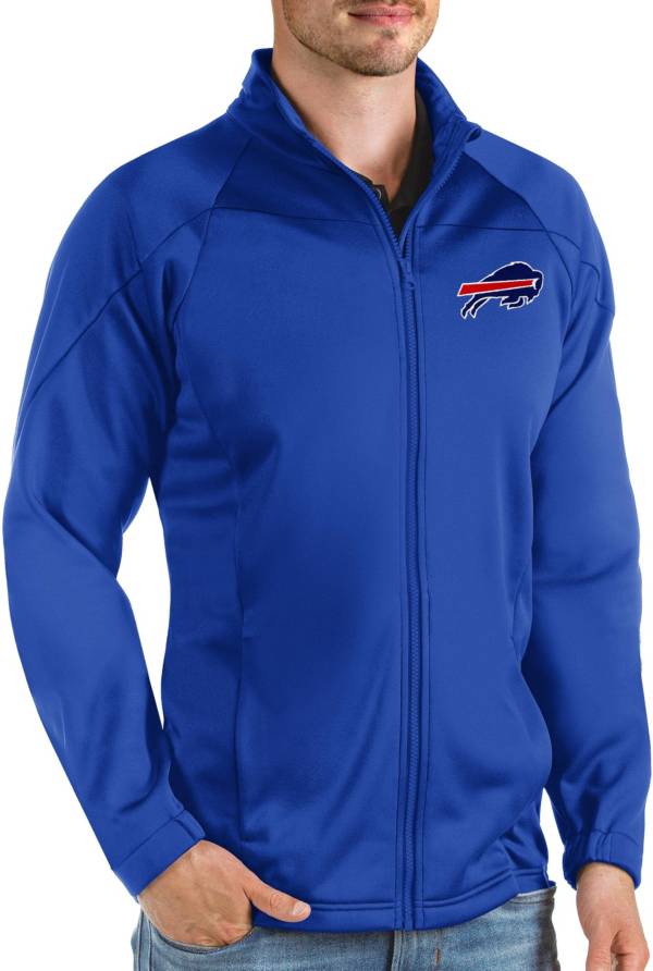 Antigua Buffalo Bills Course Black Heather Quarter-Zip Long Sleeve