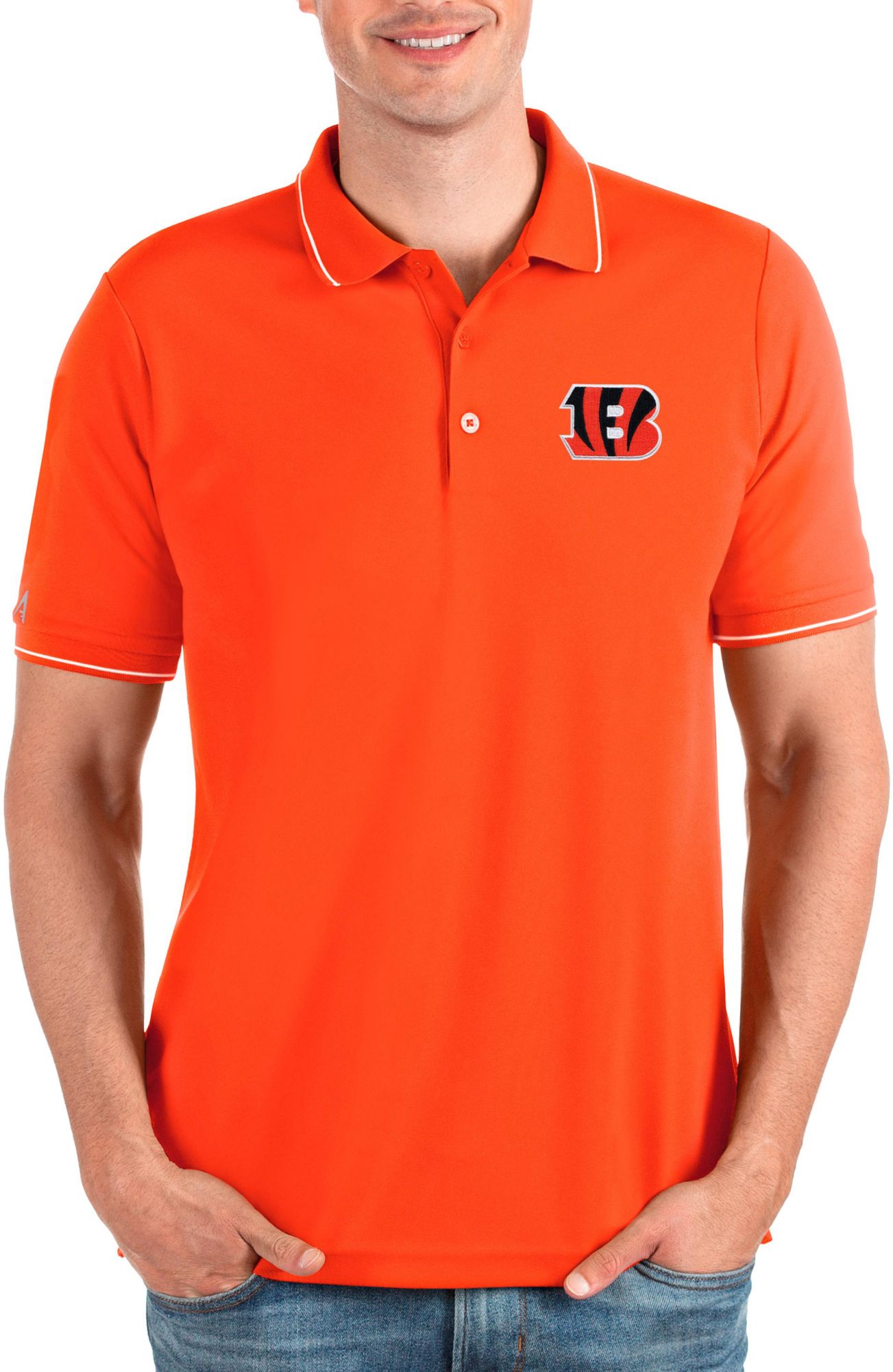 Antigua Men's Cincinnati Bengals Affluent Polo