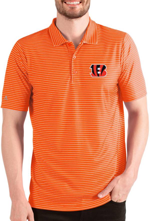 Antigua Men's Cincinnati Bengals Esteem Orange/White Polo product image