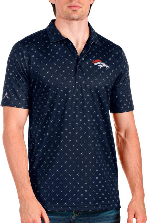 Denver Broncos Antigua Tribute Polo - Navy, Size: Small, Blue