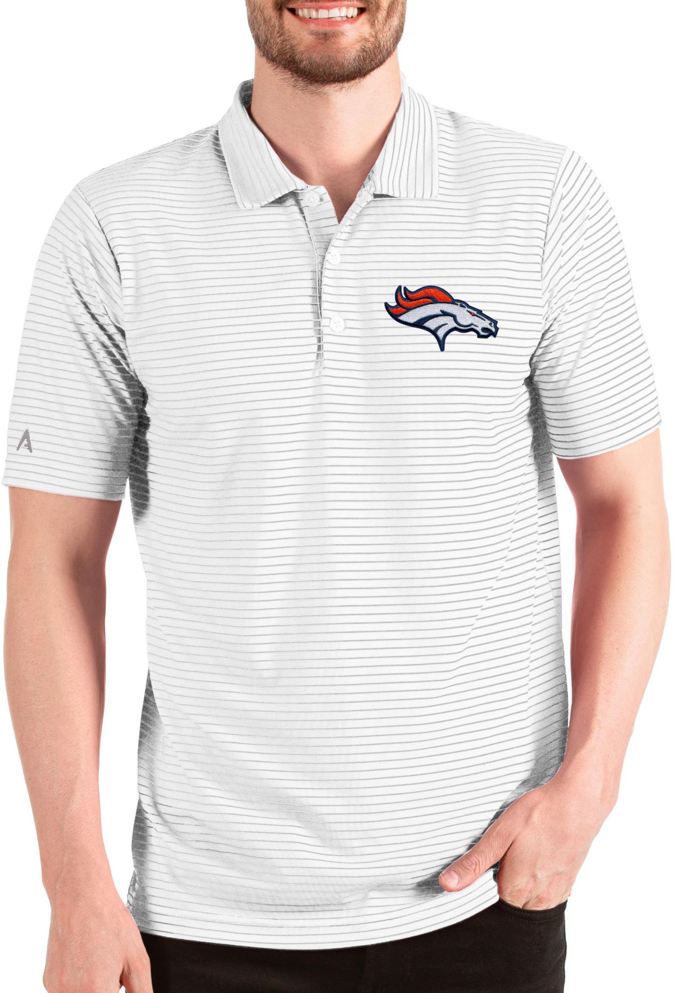 Antigua Men's Denver Broncos Esteem /Silver Polo