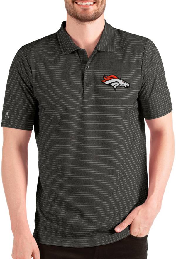 Antigua Men's Denver Broncos Esteem Black/Silver Polo product image