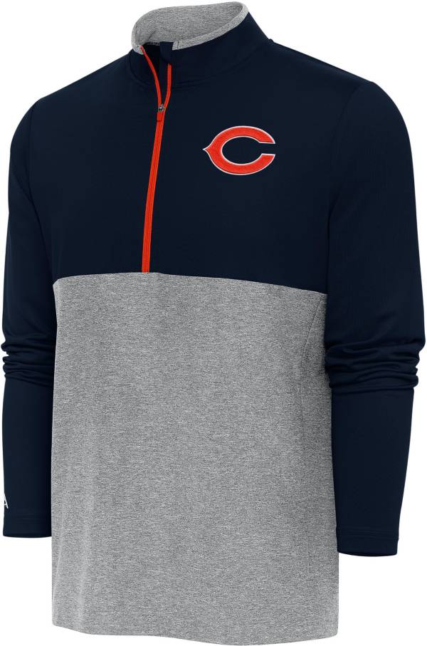 Antigua Men's Chicago Bears Zone Navy Quarter-Zip Pullover T-Shirt product image