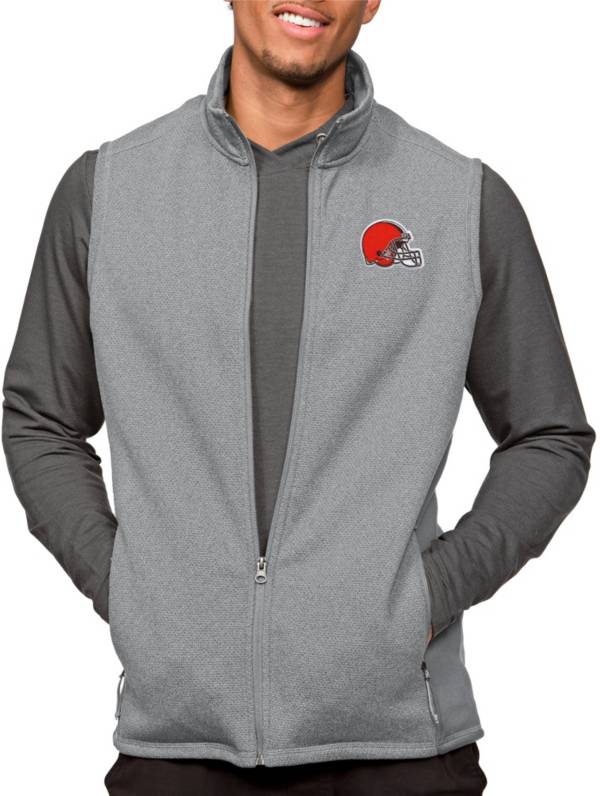 Antigua Cleveland Browns Course Light Grey Heather Vest product image