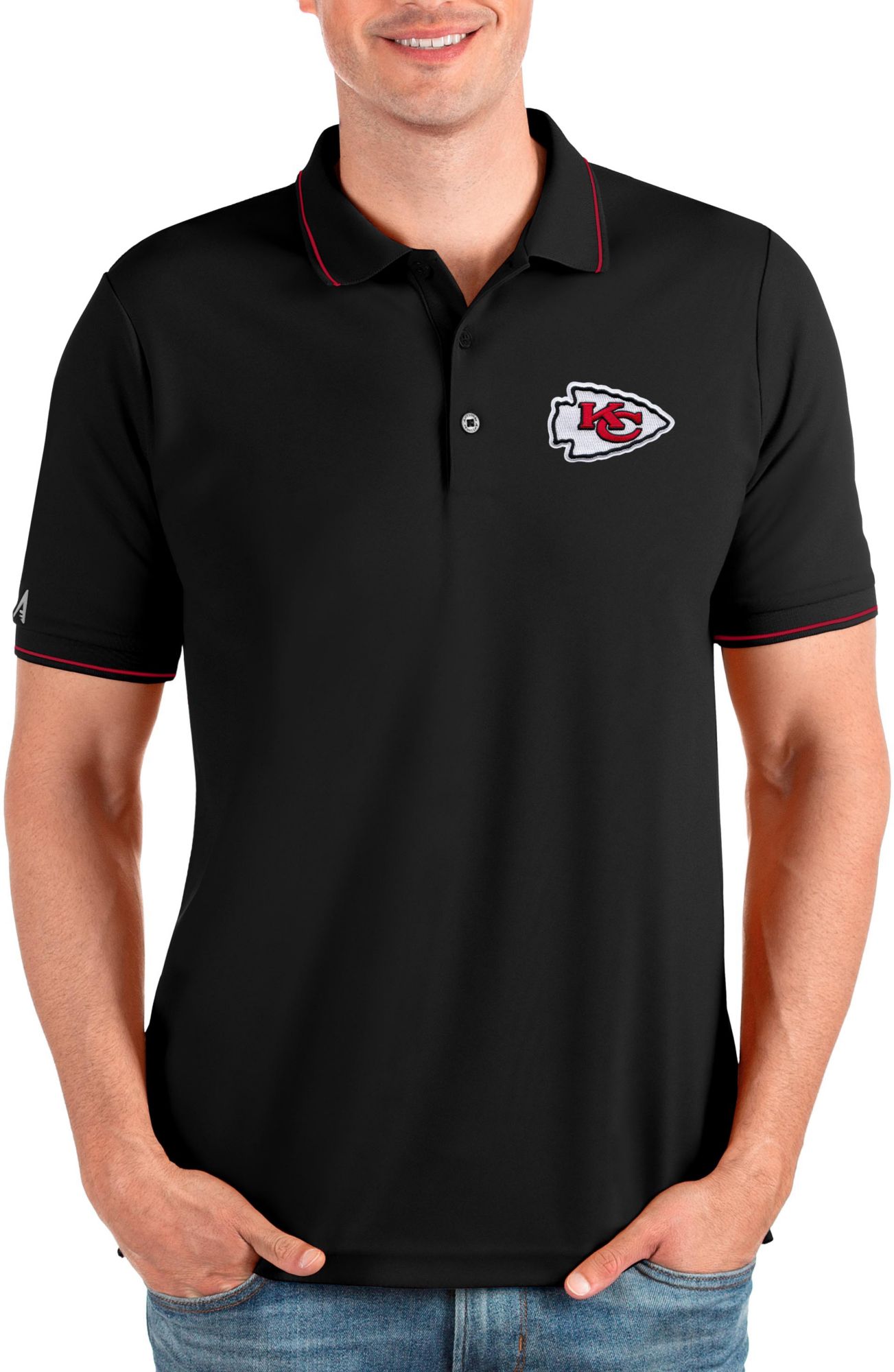 Antigua Men's Kansas City Chiefs Affluent Polo