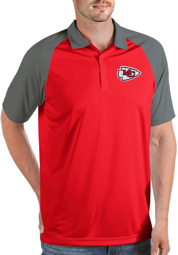 Antigua Men's Kansas City Chiefs Balance Red Polo