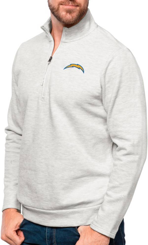 NFL Los Angeles Chargers Men's Gray Full Back Run Long Sleeve Lightweight  Hooded Sweatshirt - S