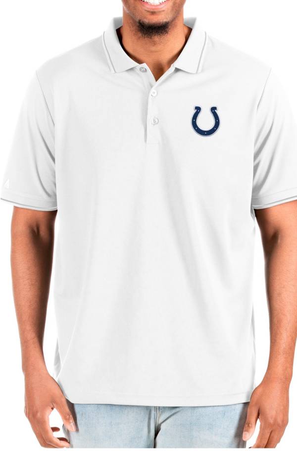 Antigua Men's Indianapolis Colts Affluent White/Silver Big & Tall Polo product image