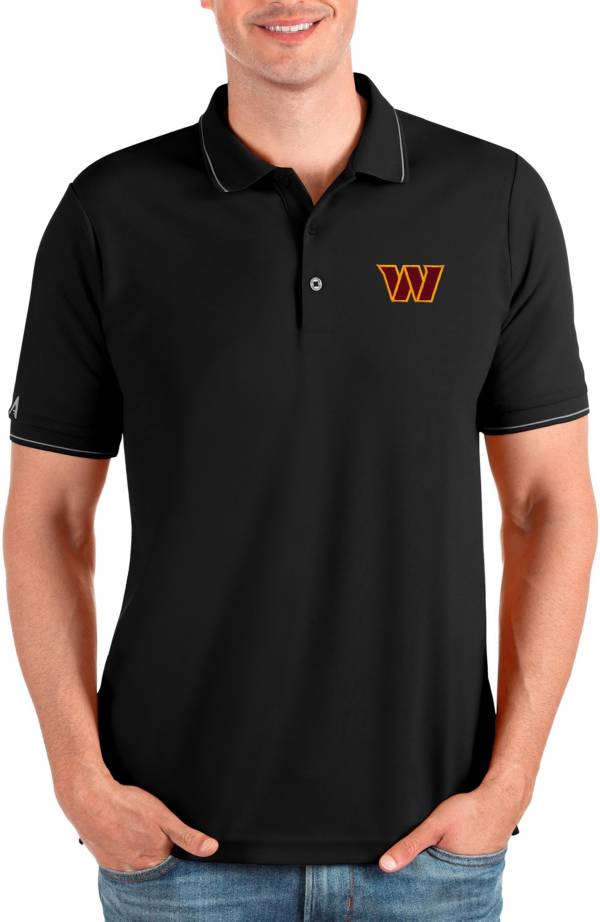 Men's Antigua Black New Orleans Saints Affluent Polo