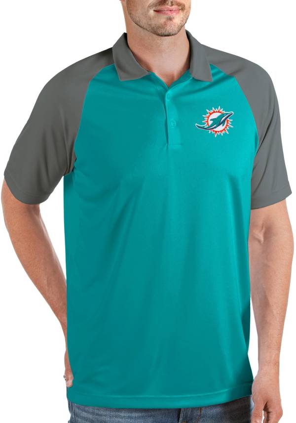 Miami Dolphins Antigua Compass Polo - White