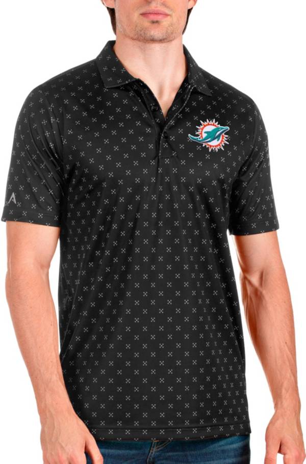 Antigua Miami Dolphins Men's Spark Black Polo