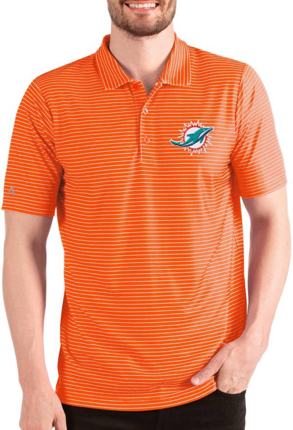 Antigua Men's Miami Dolphins Esteem Orange/White Polo product image