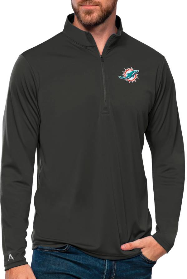 Men's Antigua Orange Miami Dolphins Carry Long Sleeve Button-Up Shirt Size: Medium