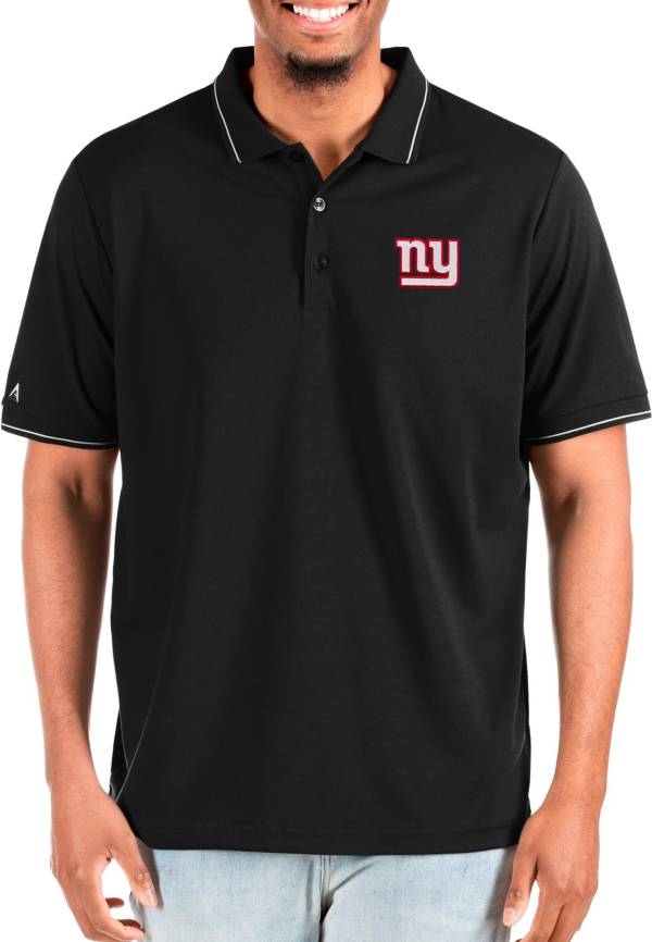 Antigua Men's New York Giants Affluent Black/Silver Big & Tall Polo product image