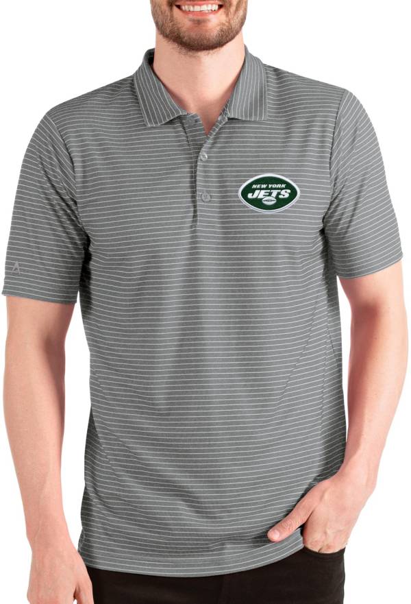 Antigua Men's New York Jets Esteem Grey/White Polo