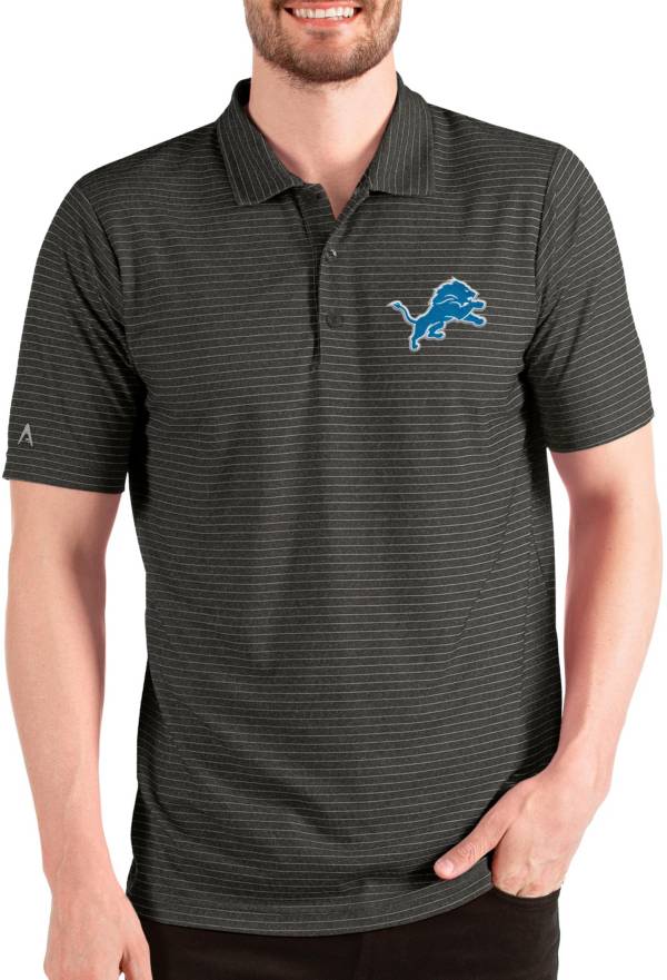 Men's Antigua White Detroit Lions Compass Polo