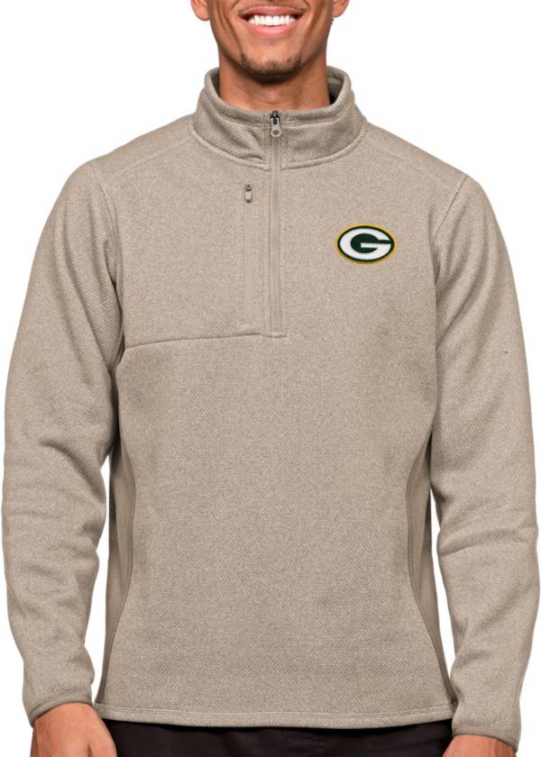 Antigua Apparel / Men's Green Bay Packers Glacier Green Quarter-Zip Pullover