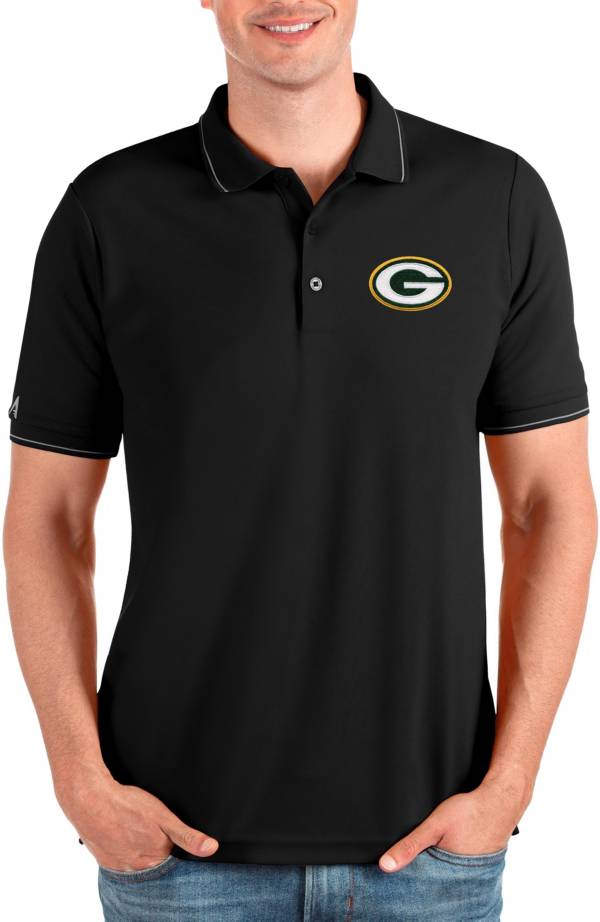 Men's Antigua Black/Gray Green Bay Packers Carry Long Sleeve Button-Up Shirt Size: Medium