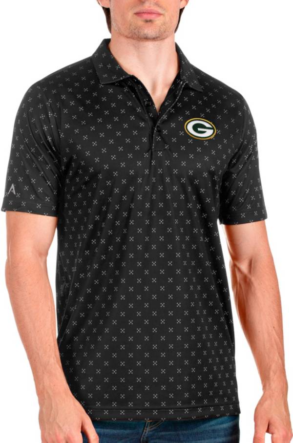 Antigua Men's Green Bay Packers Compass White Polo