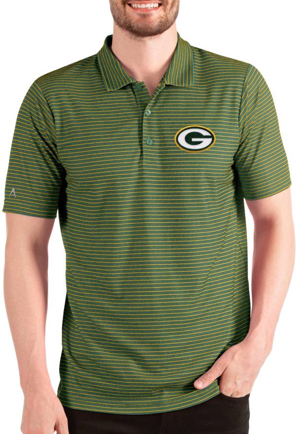 Antigua Men's Green Bay Packers Esteem Green/Gold Polo product image