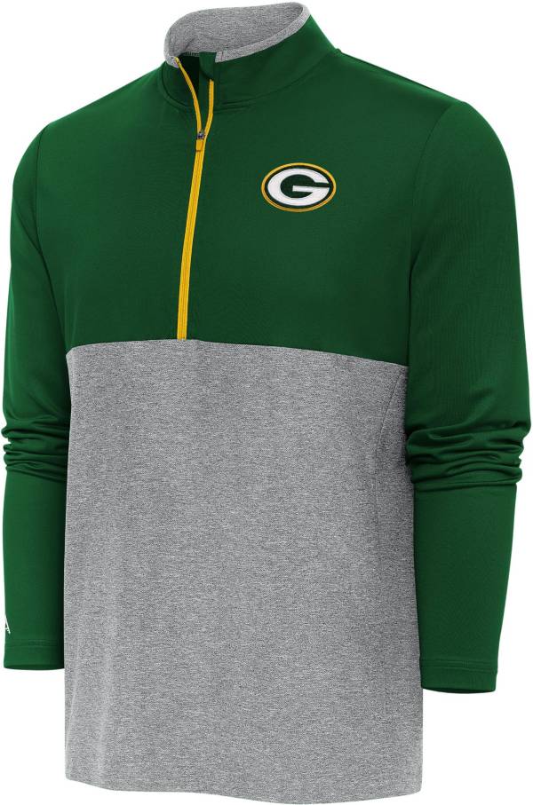 Antigua Men's Green Bay Packers Zone Green Quarter-Zip Pullover T-Shirt product image