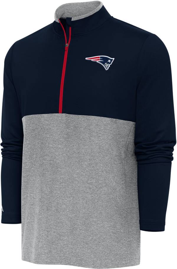 Antigua Men's New England Patriots Zone Navy Quarter-Zip Pullover T-Shirt product image