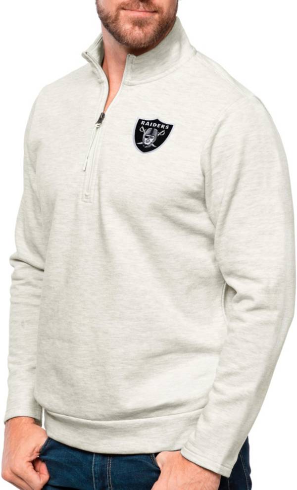 Women's Antigua White Las Vegas Raiders Tribute Half-Zip Top Size: Medium