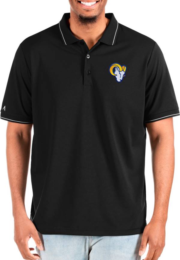 Antigua Men's Los Angeles Rams Affluent Black/Silver Big & Tall Polo product image