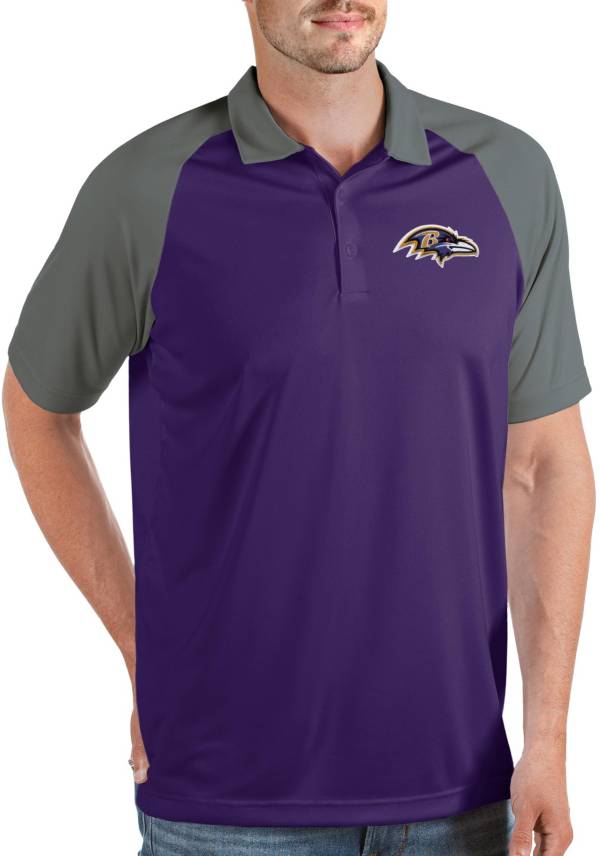 Baltimore Ravens Antigua Black Polo Golf Shirt XL Good Condition