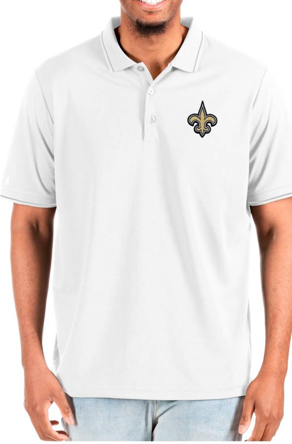 Antigua Men's New Orleans Saints Affluent White/Silver Big & Tall Polo product image
