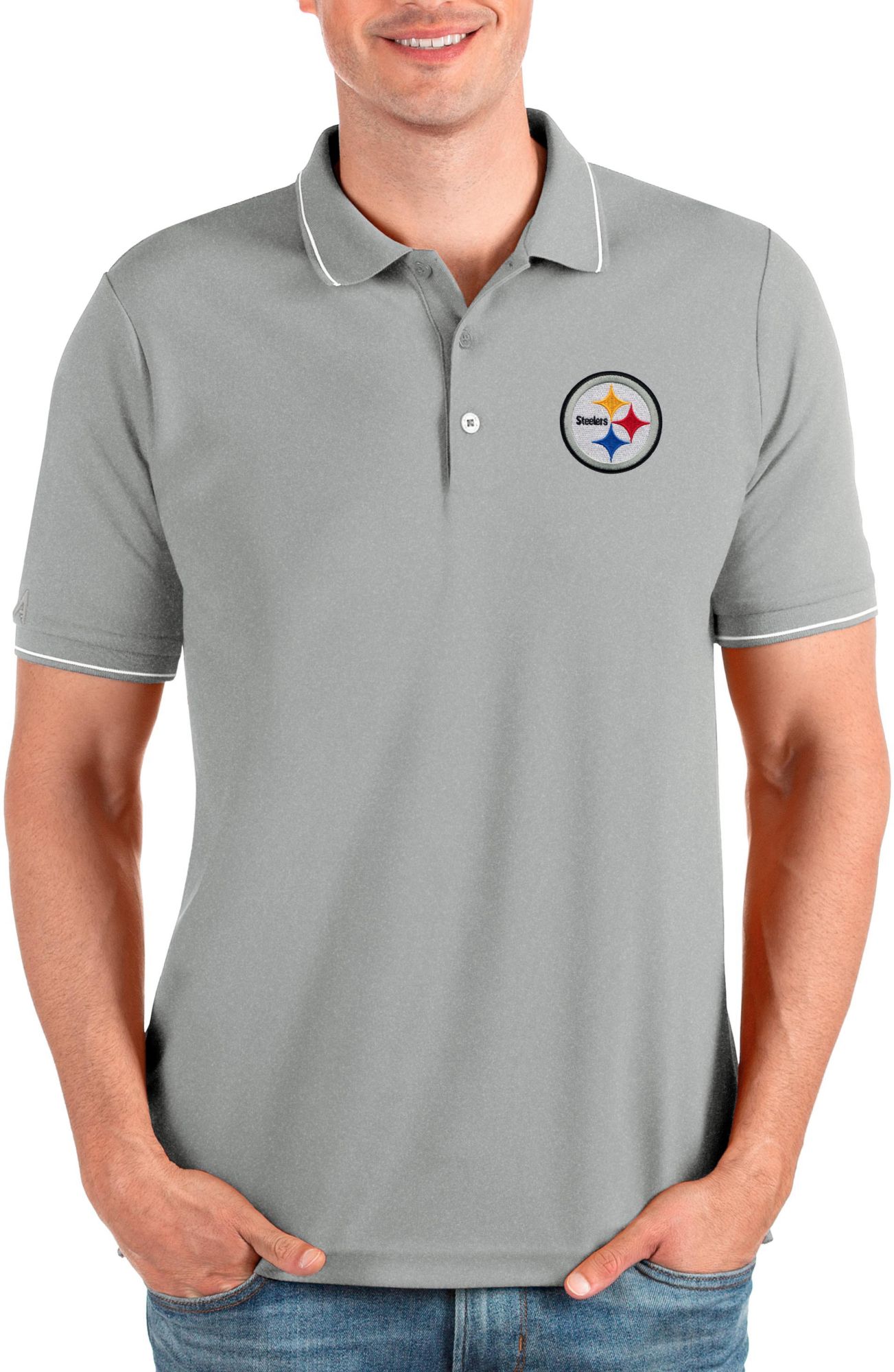 Antigua Men's Pittsburgh Steelers Affluent Polo