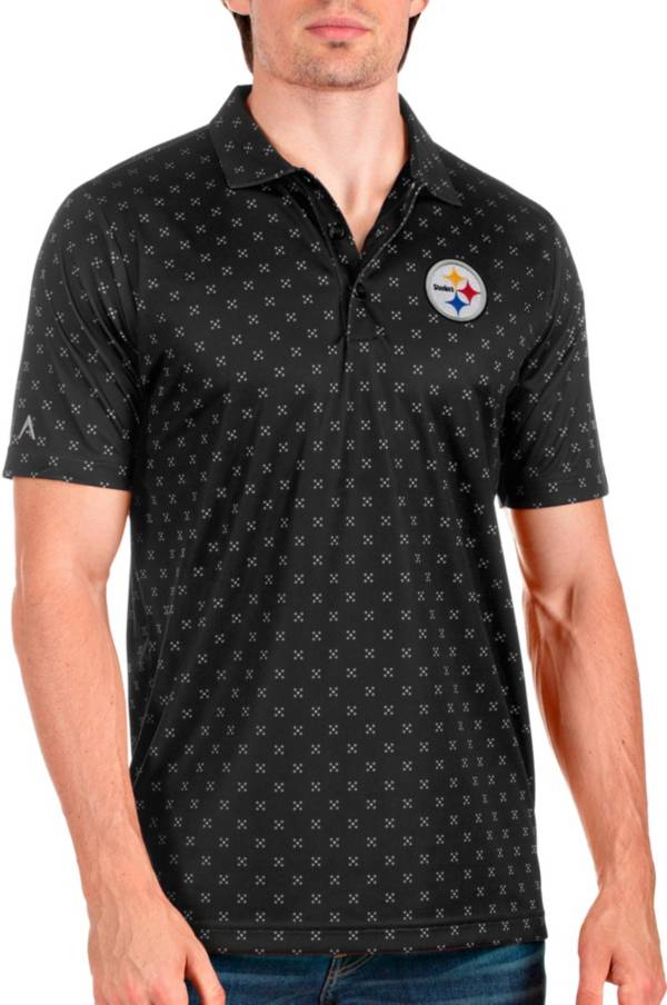 Antigua Pittsburgh Steelers Men's Spark Black Polo product image