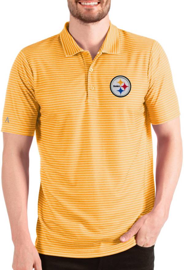 Antigua Men's Pittsburgh Steelers Esteem Gold/White Polo product image