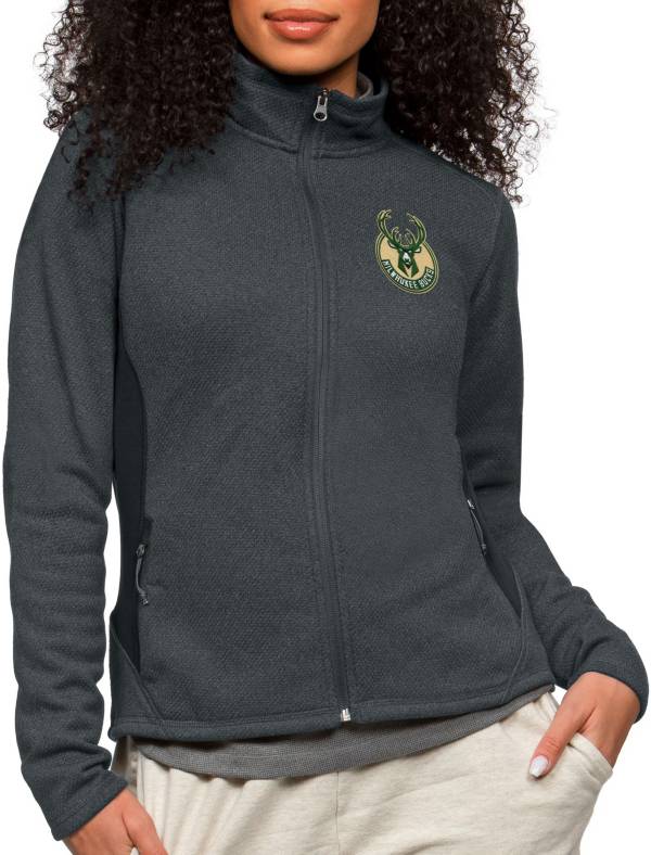 Antigua Women's Milwaukee Bucks Charcoal Course Jacket product image